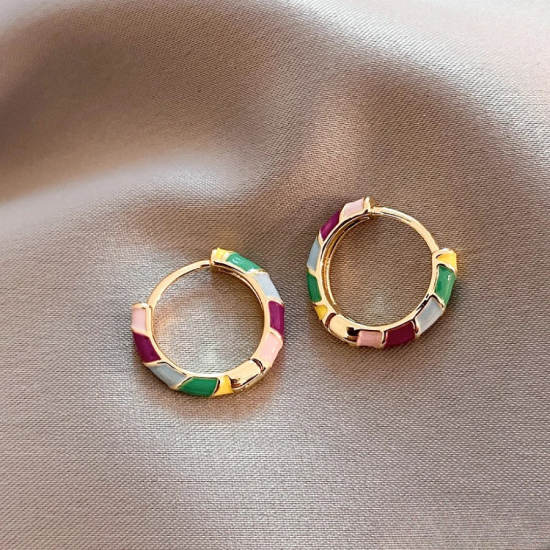 Aurelia™ | Boucles d'oreilles en or émaillé pour femme