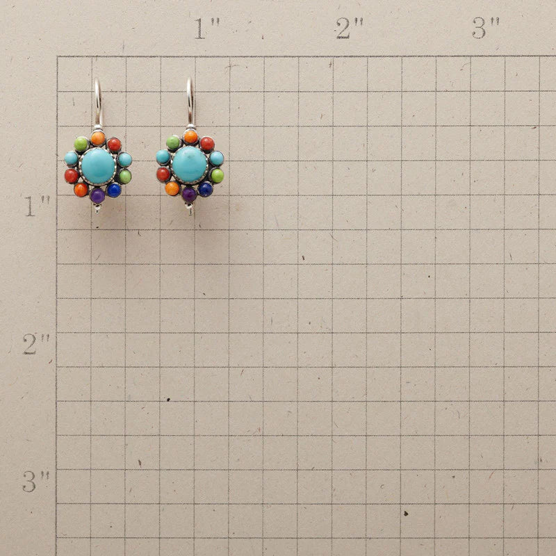 Tierra™ | Boucles d'oreilles créoles multicolores turquoise