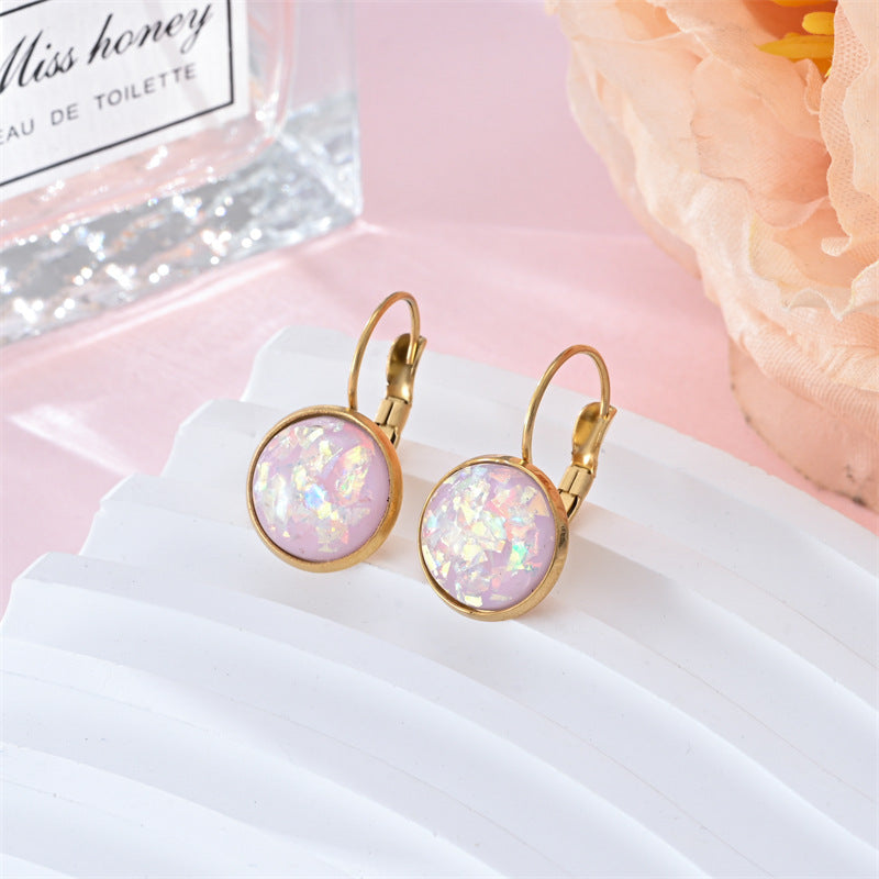 Giselle™ | Boucles d'oreilles vintage en or et opale blanche