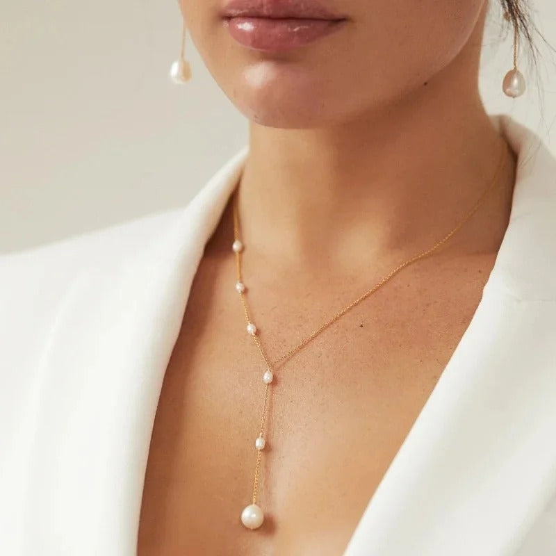 Evelina™ | Collier vintage à perles suspendues pour femme