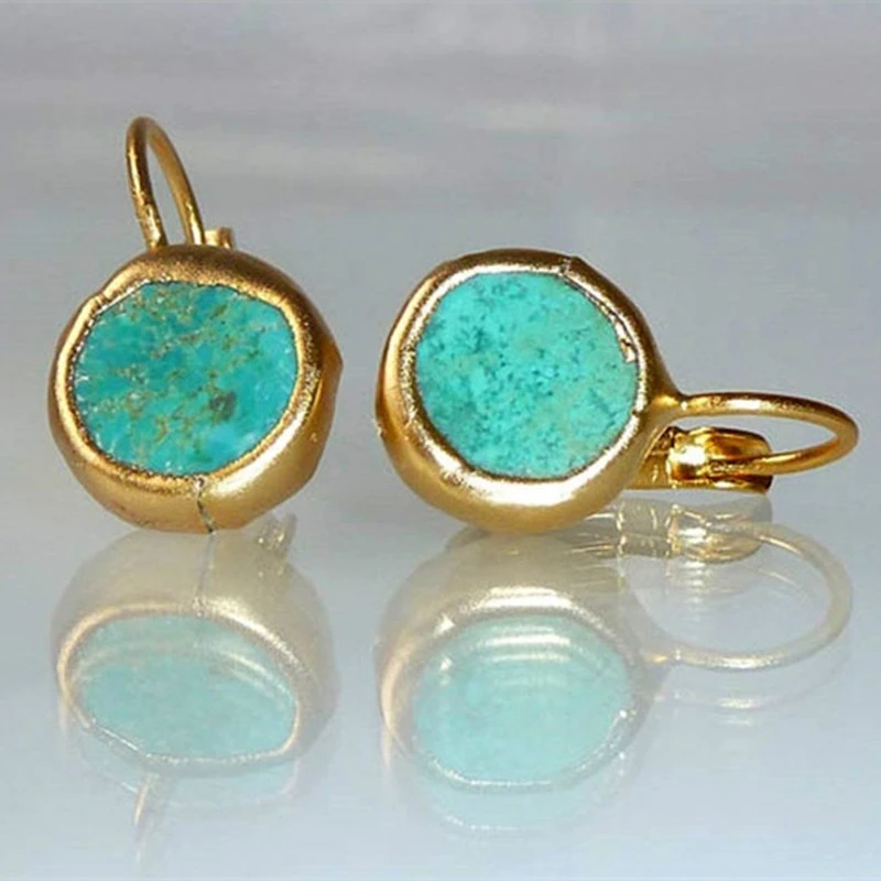 Amelie™ | Boucles d'oreilles en or avec pierre turquoise