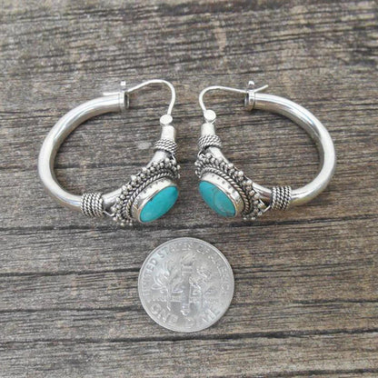 Chic™ | Boucles d'oreilles rétro turquoise