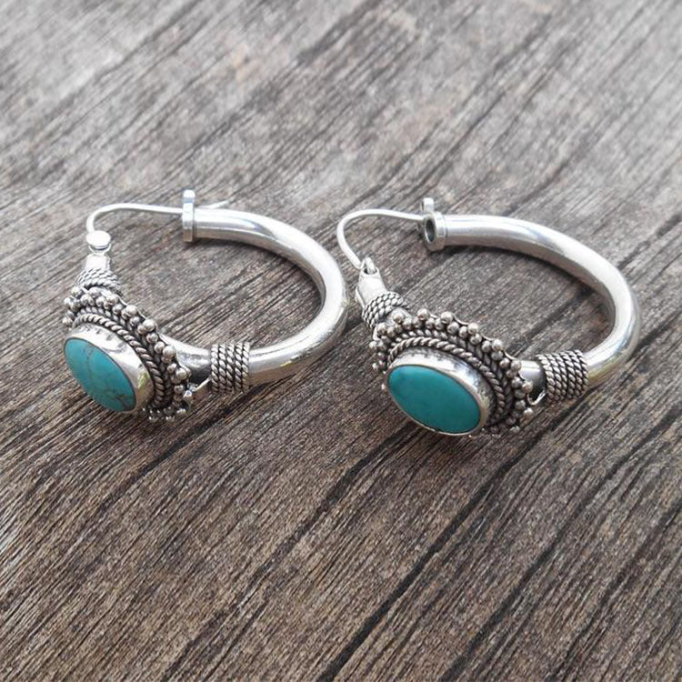 Chic™ | Boucles d'oreilles rétro turquoise