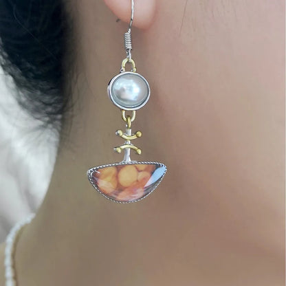 Elodi™ | Boucles d'oreilles orange rétro