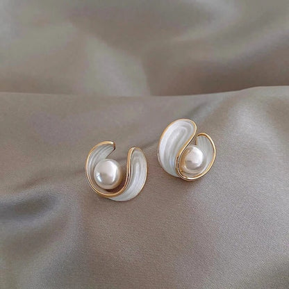 Opalya™ | Boucles d'oreilles luxueuses en opale et perles pour femmes
