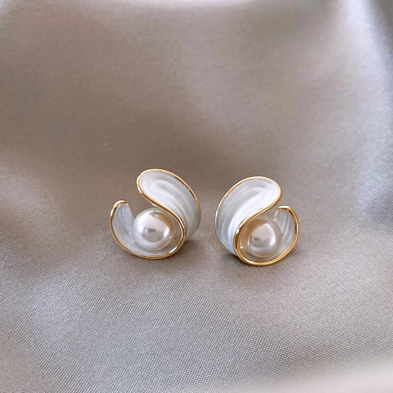 Opalya™ | Boucles d'oreilles luxueuses en opale et perles pour femmes