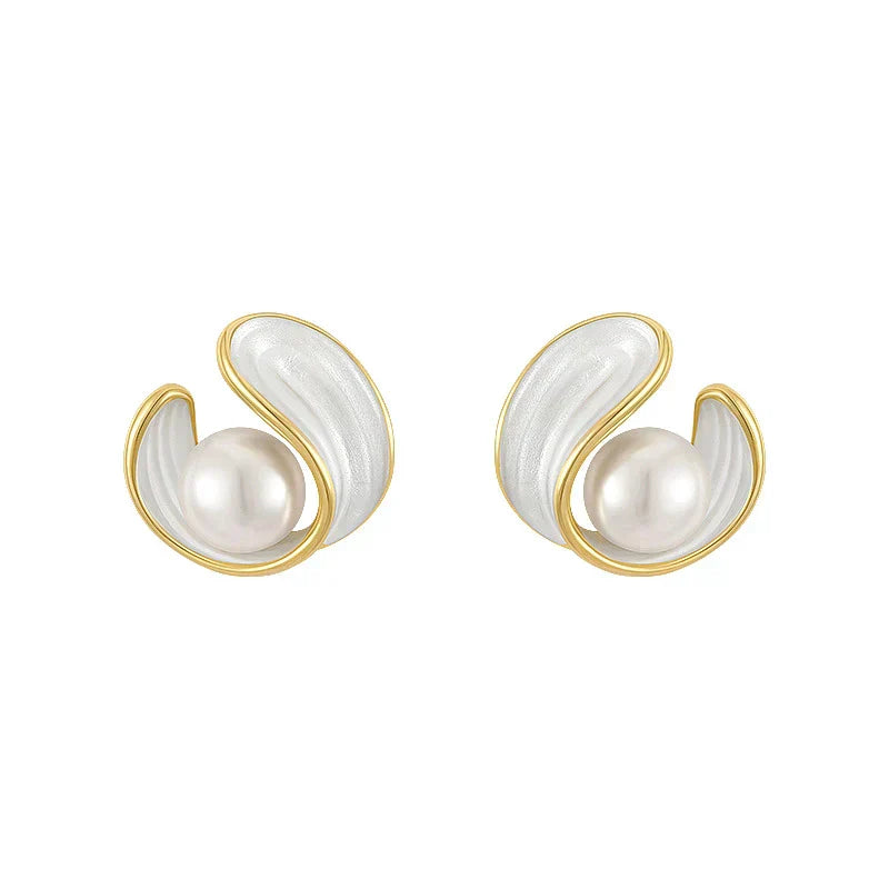 Opalya™ | Boucles d'oreilles luxueuses en opale et perles pour femmes