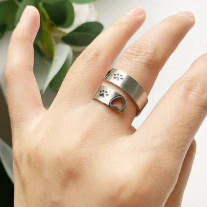 Byrne™ | Bague ajustable avec patte et cœur