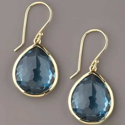Sophie™ | Boucles d'oreilles pendantes en cristal bleu vintage