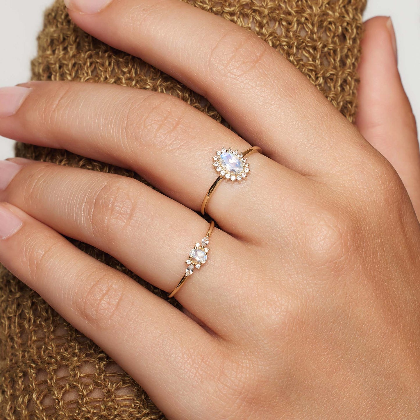 Muse™ | Bague en pierre de lune orée