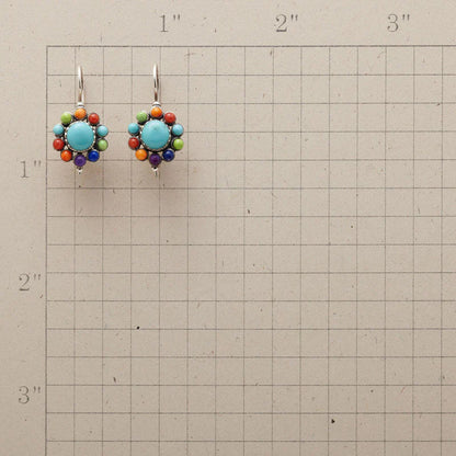 Tierra™ | Boucles d'oreilles créoles multicolores turquoise