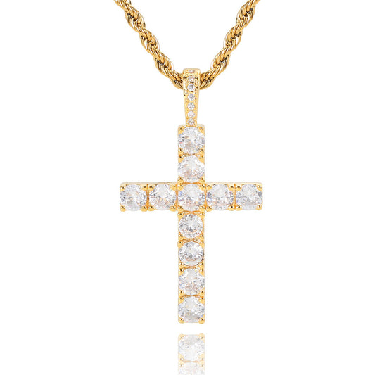 Faith™ | Collier croix en moissanite dorée