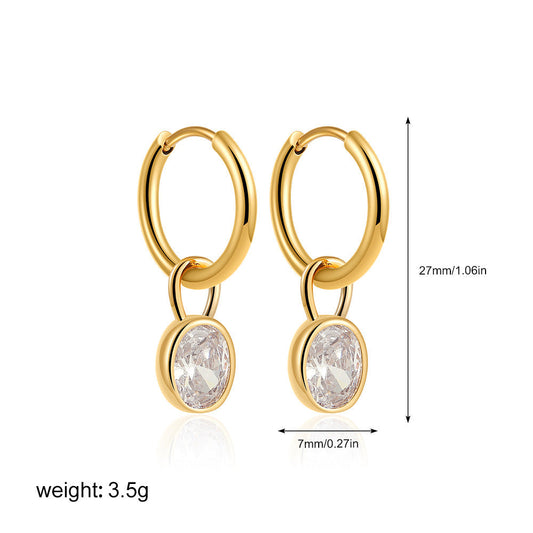 Elara™ | Boucles d'oreilles rondes en cristal doré vintage