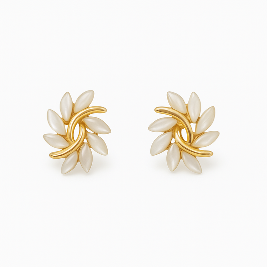 Lila™ | Boucles d'oreilles élégantes en opale blanche pour femmes