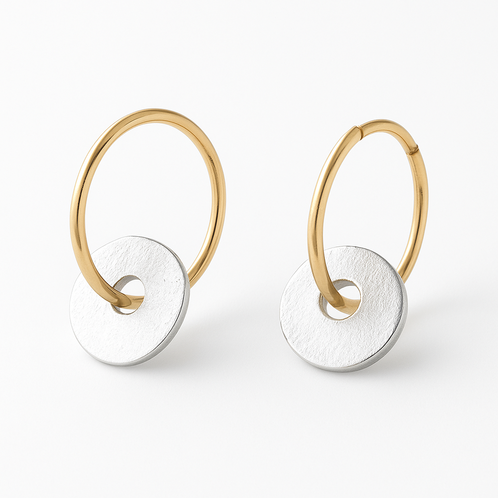 Gilded™ | Boucles d'oreilles créoles plaquées or et boucles d'oreilles en argent pour femmes