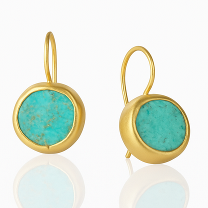 Amelie™ | Boucles d'oreilles en or avec pierre turquoise