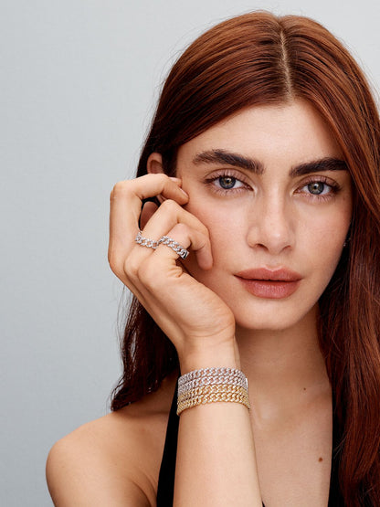 Cubo™ | Bracelet cubain en moissanite dorée