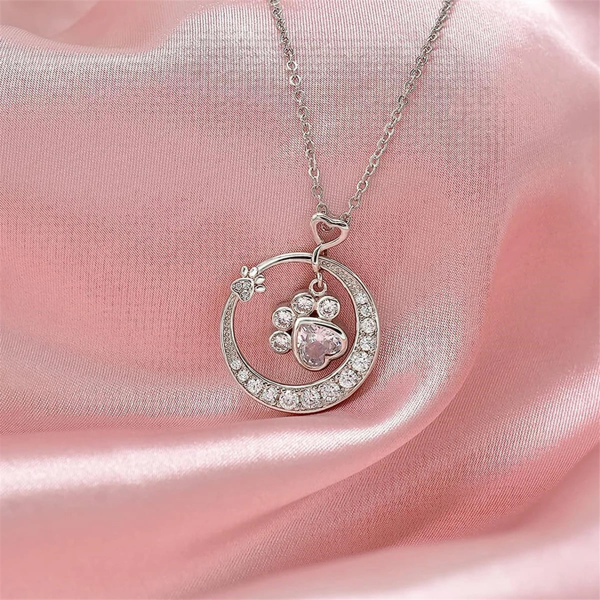 Seaton™ | Collier Silver Paw avec zircone