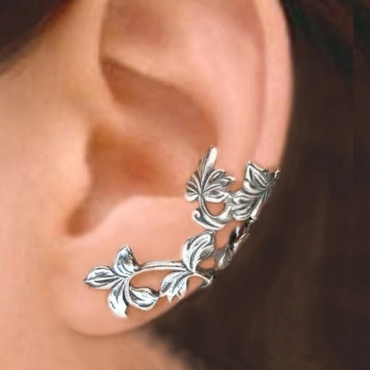 Leafora™ | Boucles d'oreilles vintage en feuille d'argent