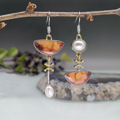 Elodi™ | Boucles d'oreilles orange rétro