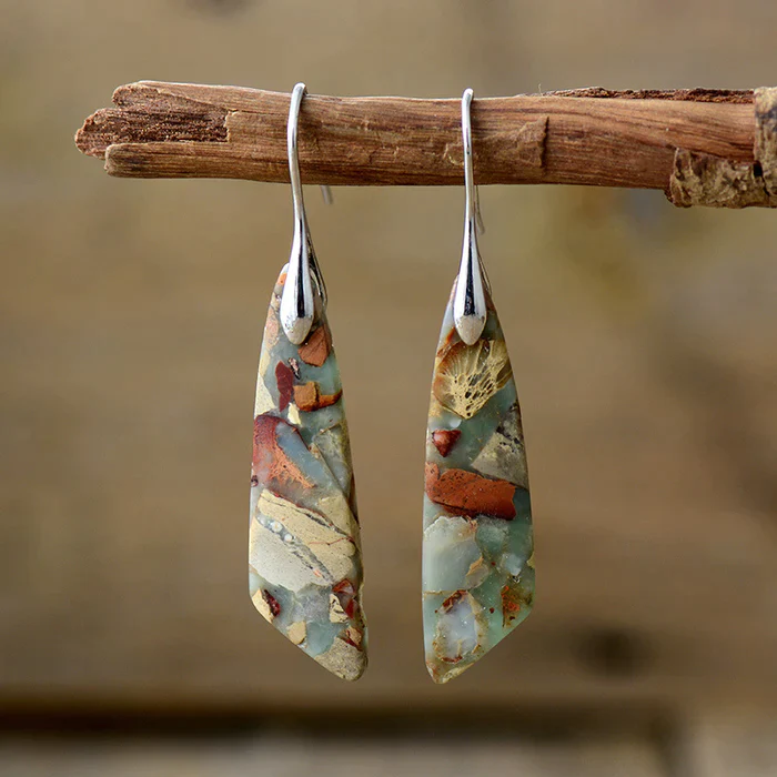 Terra™ | Boucles d'oreilles vintage en pierre naturelle