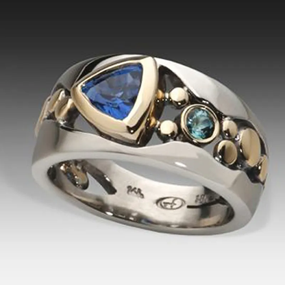Elli™ - Bague en Cristal Bleu Vintage