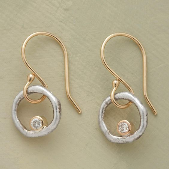 Aurielle™ | Boucles d'oreilles vintage en or et argent avec zircone
