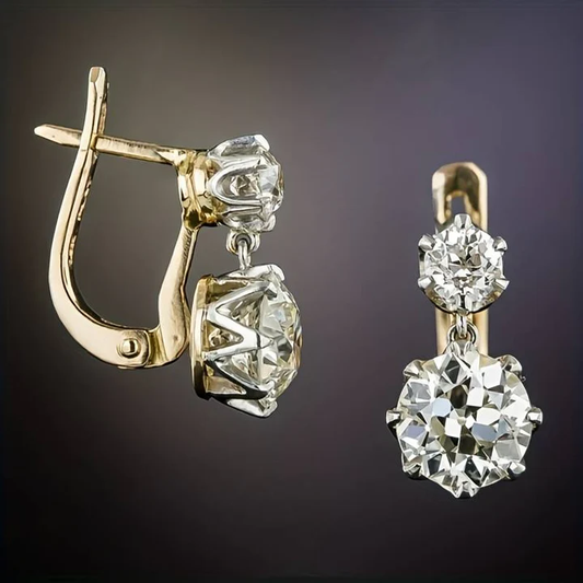 Marcelline™ | Boucles d'oreilles vintage en zirconium doré