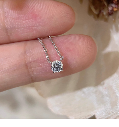 Clea™ | Collier avec pierre moissanite dorée